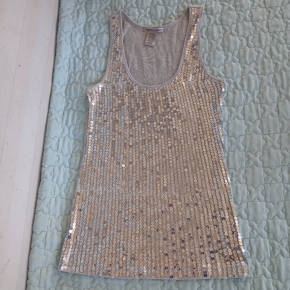 Instant Romance Woman's Sleeveless Tank Top Shirt W/Sequins Size Medium
